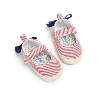 

Baby Girl Shoes Children The First Walker Shoes Baby Bow Stripes Sweet Princess Toddler Shoes