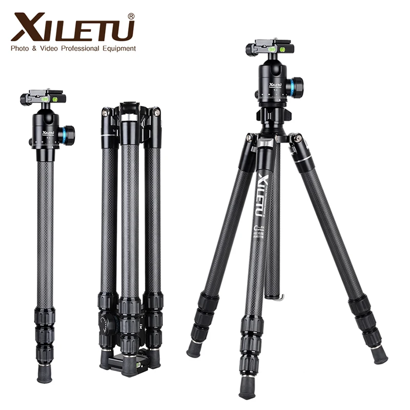 XILETU XT-264C T-1 Carbon Fiber Professional Camera Tripod Travel Stand for DSLR Nikon Digital Camera with Panorama Ball Head XILETU XT-264C T-1 Carbon Fiber Professional Camera Tripod Travel Stand for DSLR Nikon Digital Camera with Panorama Ball Head