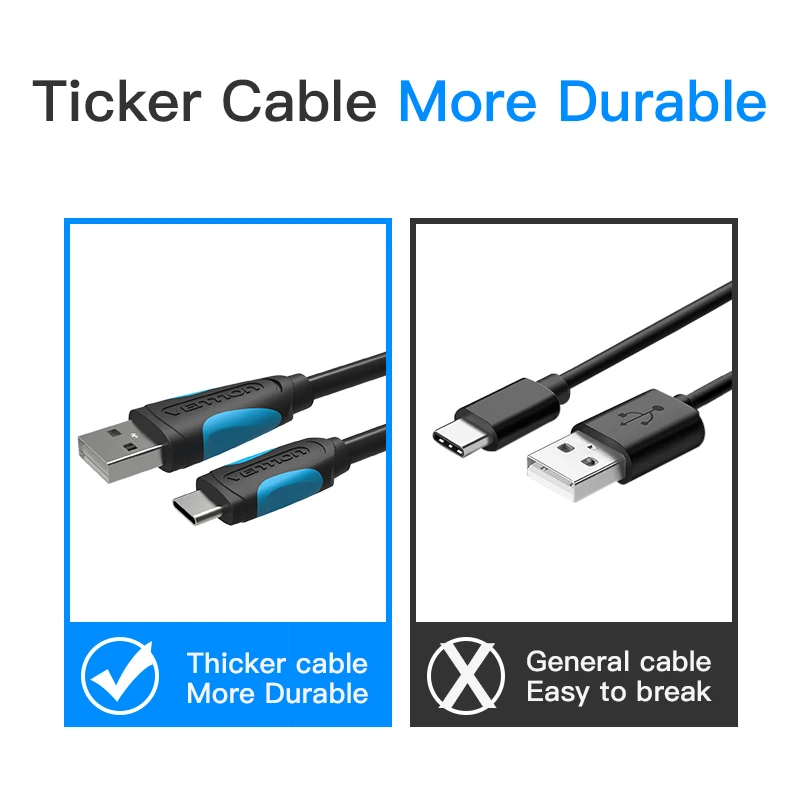 Vention usb type-C кабель для быстрой зарядки 2A USB 3,1 USB C кабель для передачи данных usb type-C зарядный кабель для samsung S8 Xiaomi huawei LG