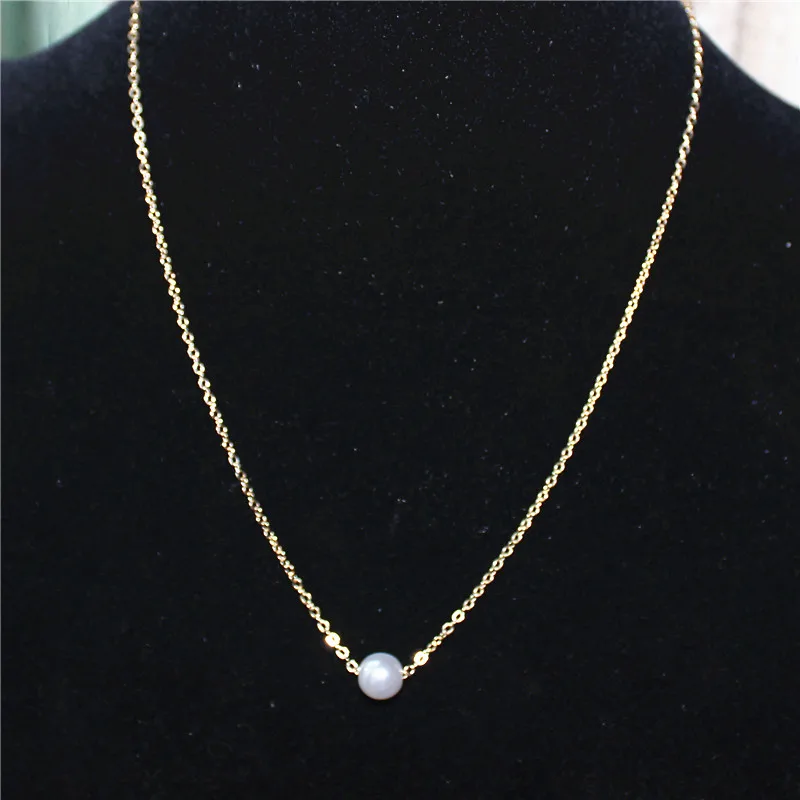

2019 new summer style fashion brand jewerly metal beads necklace&pendants simple pearl Clavicle chain necklaces for women