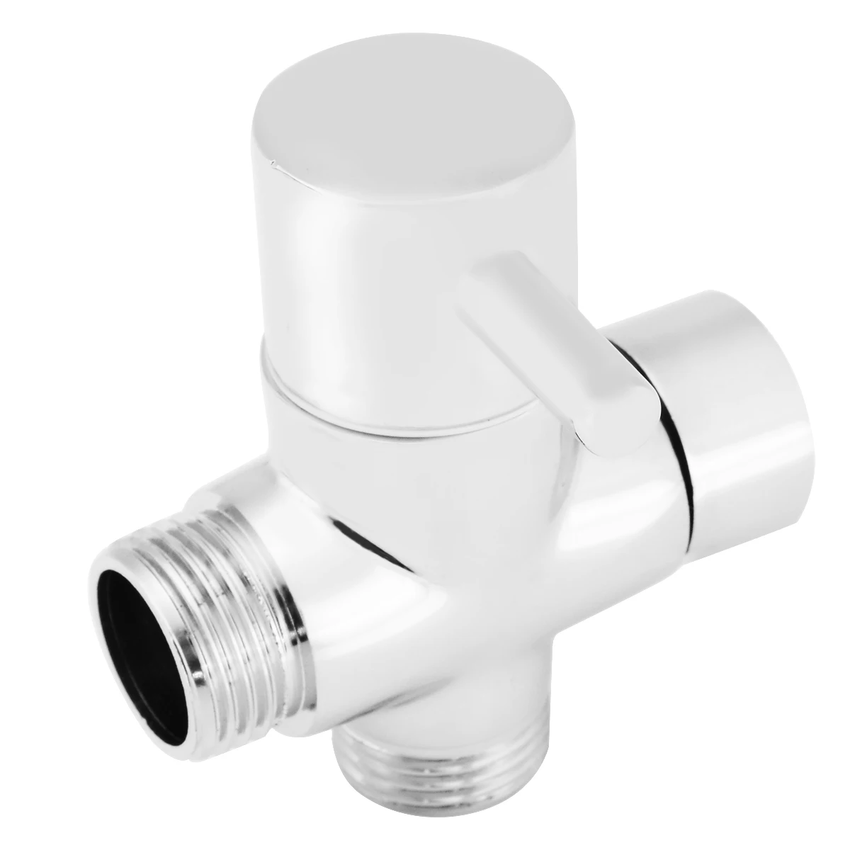 1pcs Polished Chrome Brass T-adapter 3 Way Replacing Shower Valves G1/2" Tee Connector With Shut off Valve for Handheld Bidet