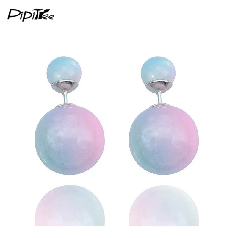 Diy Grant Two Face Simulated Pearl Earrings Acrylic Double Diy Grant Two Face Simulated Pearl Earrings Acrylic Double Sided Stud For Women Wedding Fashion Ear Jewelry In From
