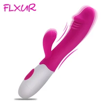 FLXUR font b Dildo b font Rabbit vibrators For women vagina clitoris Massager G spot Masturbation