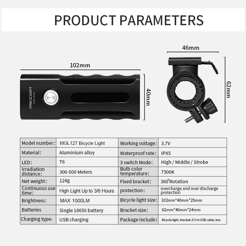 MICCGIN светодиодный велосипед MAX 1000LM спереди задние огни для велосипеда комплект Фонари для велосипедов Велоспорт фонарик T6 18650 USB