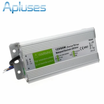 

60W AC to DC 12V Waterproof IP67 Electronic Driver outdoor use power supply led strip transformer adapter for underwater light