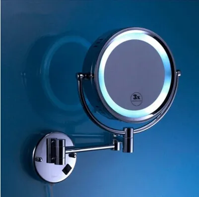 LED النحاس مرآة لمستحضرات التجميل مرآة مثبتة على الجدار مع الصمام الحمام مرآة الجمال واجهت مزدوجة قابل للسحب مرآة لوضع مساحيق التجميل قابلة ل... LED النحاس مرآة لمستحضرات التجميل مرآة مثبتة على الجدار مع الصمام الحمام مرآة الجمال واجهت مزدوجة قابل للسحب مرآة لوضع مساحيق التجميل قابلة ل...