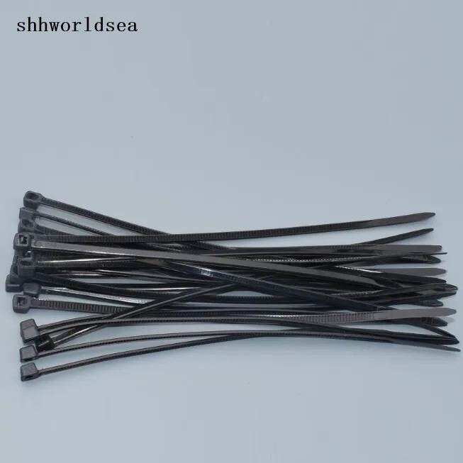 

shhworldsea 1000PCS wholesale 3*100mm black Self-locking Plastic Nylon car wire Cable Ties clip,Wire Zip Tie