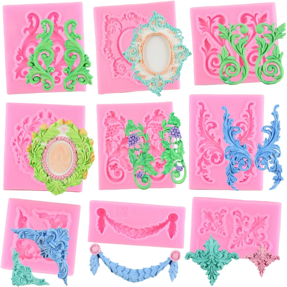 

DIY Sugar Craft Cake Vintage Relief Border Silicone Mold Fondant Mold Cake Decorating Tools Gum Paste Mold