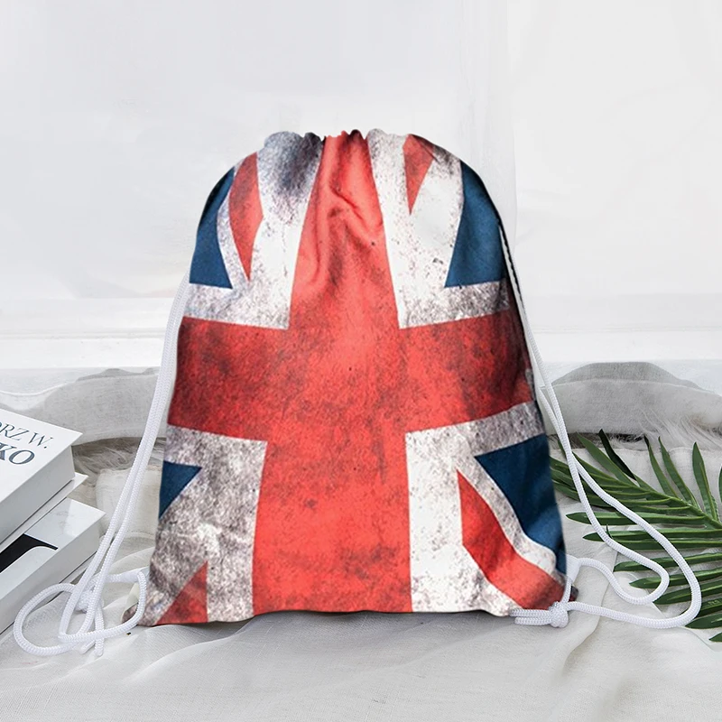 Kawaii винтажный флаг 3D печать Drawstring рюкзак модный Граффити стиль сумки на плечо