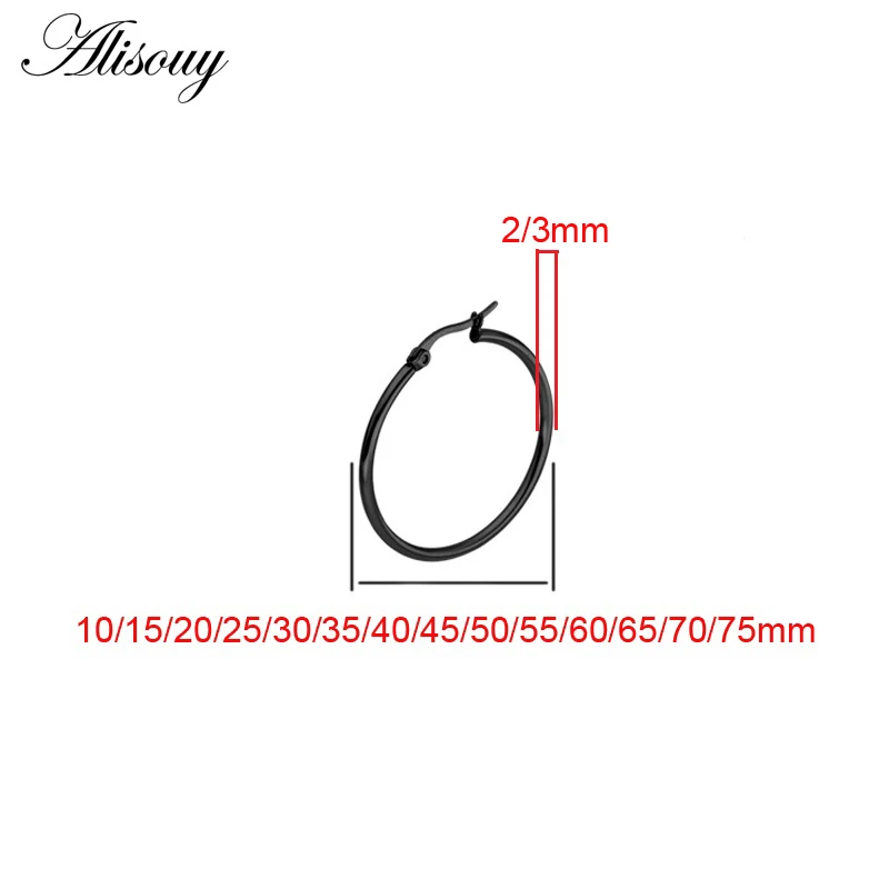 Alisouy, 2 шт., 15-75 мм., серьги-кольца для женщин, классические, Круглые, серебряные, золотые, круглые, Женские Ювелирные аксессуары, Панк Brincos Pendientes
