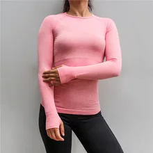 Спортивные топы для женщин, фитнес, длинный рукав, для йоги, рубашки для бега, тренировки, футболки, тренировочная футболка для спортзала, Женские сексуальные бесшовные укороченные топы