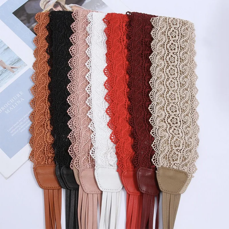 

Plus Size Belt Red Designer Leather Lace Black Belts For Women Ladies Corset Wide Rope Waistband Ribbon Fashion 2019 girls
