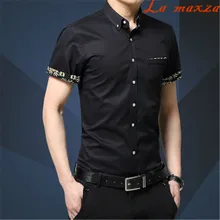 Мужская одежда Новое поступление летняя рубашка с коротким рукавом мужская корейская мода Стиль Повседневная рубашка мужская