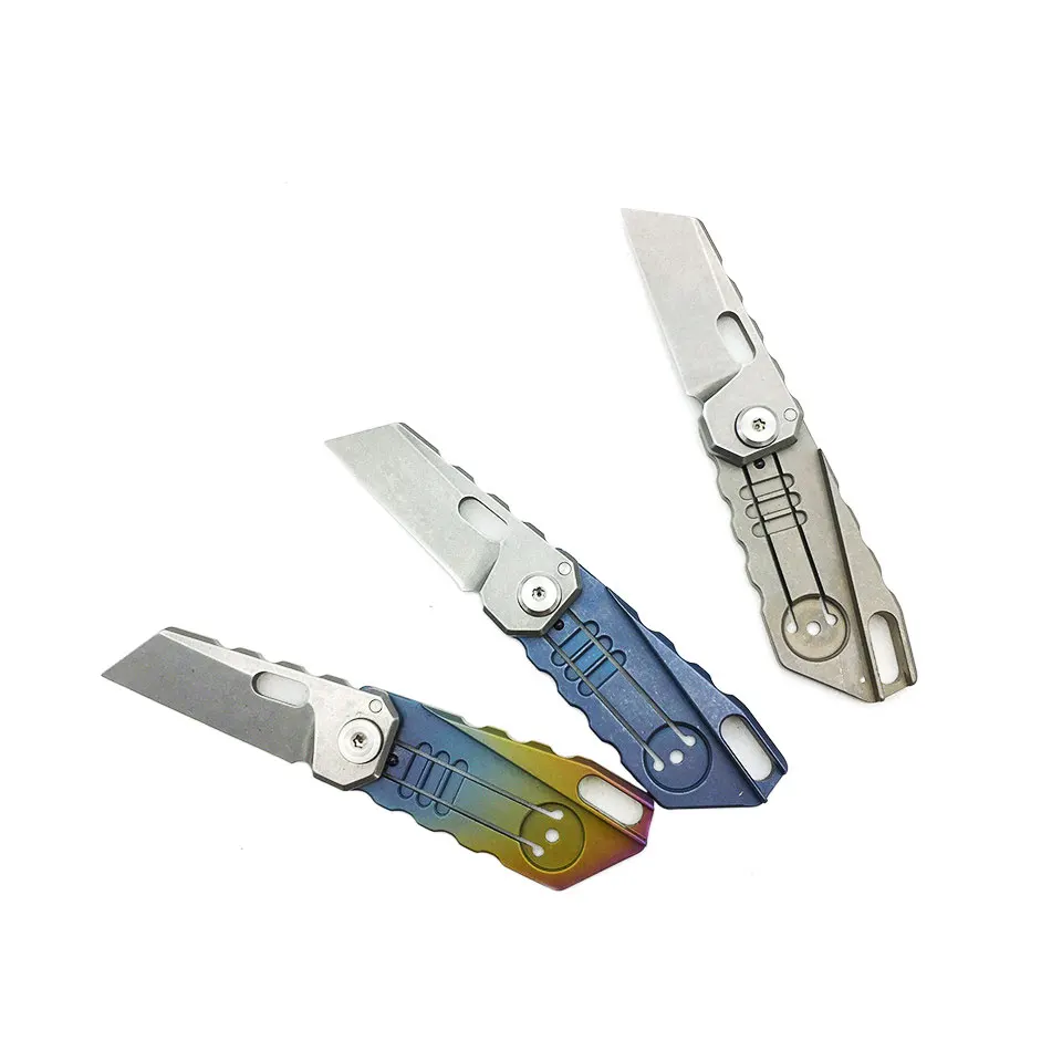 

TC4 Titanium Alloy Knife Outdoor Camping Mini Knife Folding Pocket Survival Self Defence Tool Couteau Cuchillo Tactico Faca