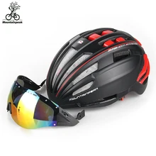 12 Patterns Mountainpeak Bicycle Helmet Goggles Cycling Helmet With Glasses Safe MTB Bicycle Accessories Riding Gear Men Women