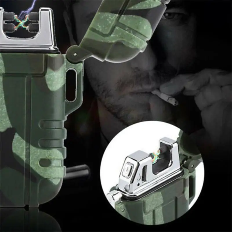  Usb Charging Electronic Lighter Fire Starter Waterproof & Windproof Outdoor Camping Lighter Multifu