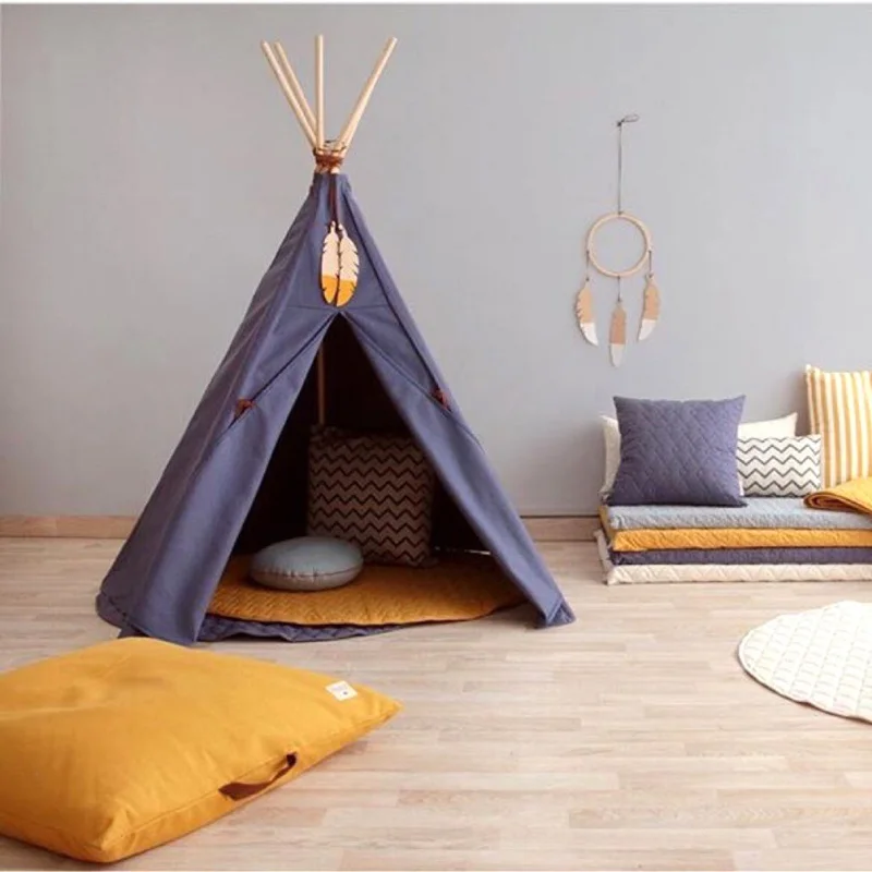Ветряные колокольчики на стену, детская кровать, палатка с перьями, украшение на стену в скандинавском стиле