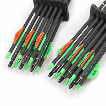 

6/12 / 24PCS Archery Spine 300 OD7.6 Black and Camouflage Pure Carbon Arrow Replaceable Arrow for Composite Recurve Hunting