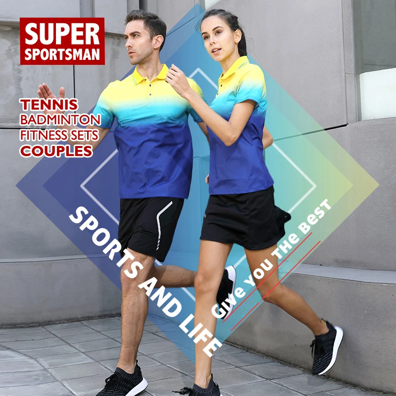 

Men Women Couples Fitness Workout Running Jogging Suits Gym Volleyball Shorts Table Tennis Uniform Badminton Training Sportswear