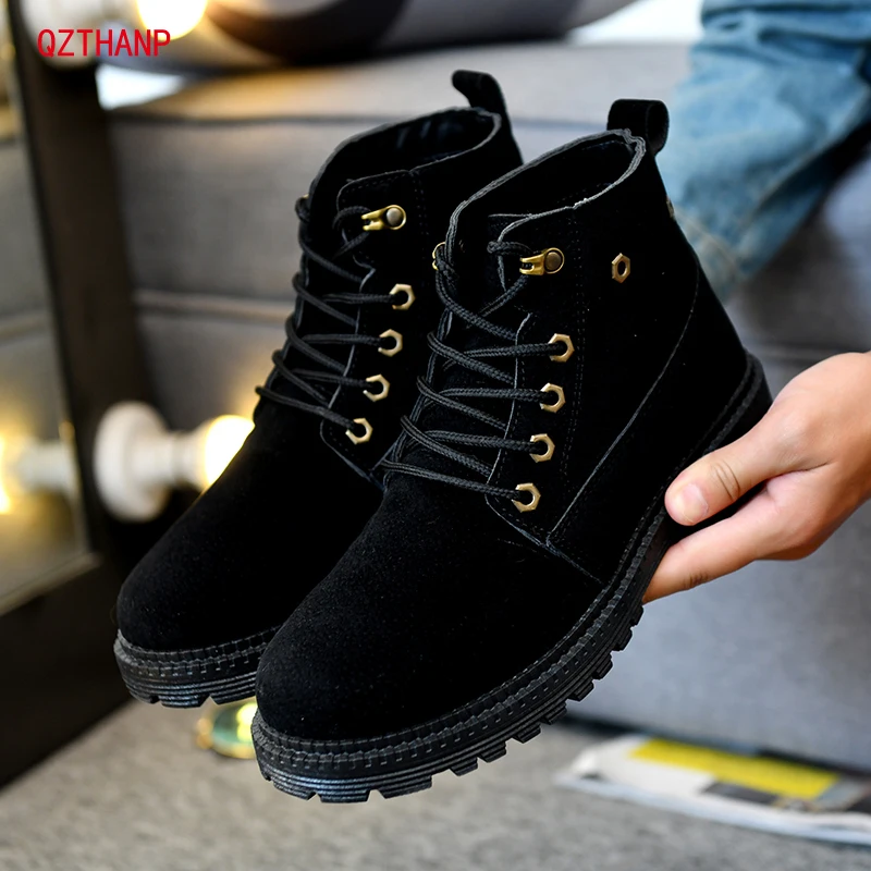 Fashion Men Low Ankle Trim Flat Ankle Winter Autumn Boots Casual Martin