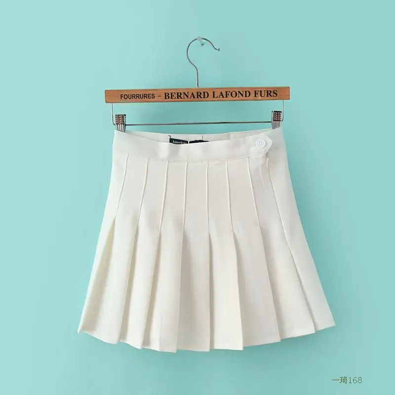 Весна Lookbook двойной девушки конфеты плиссированная юбка прекрасный короткая юбка - Цвет: Белый