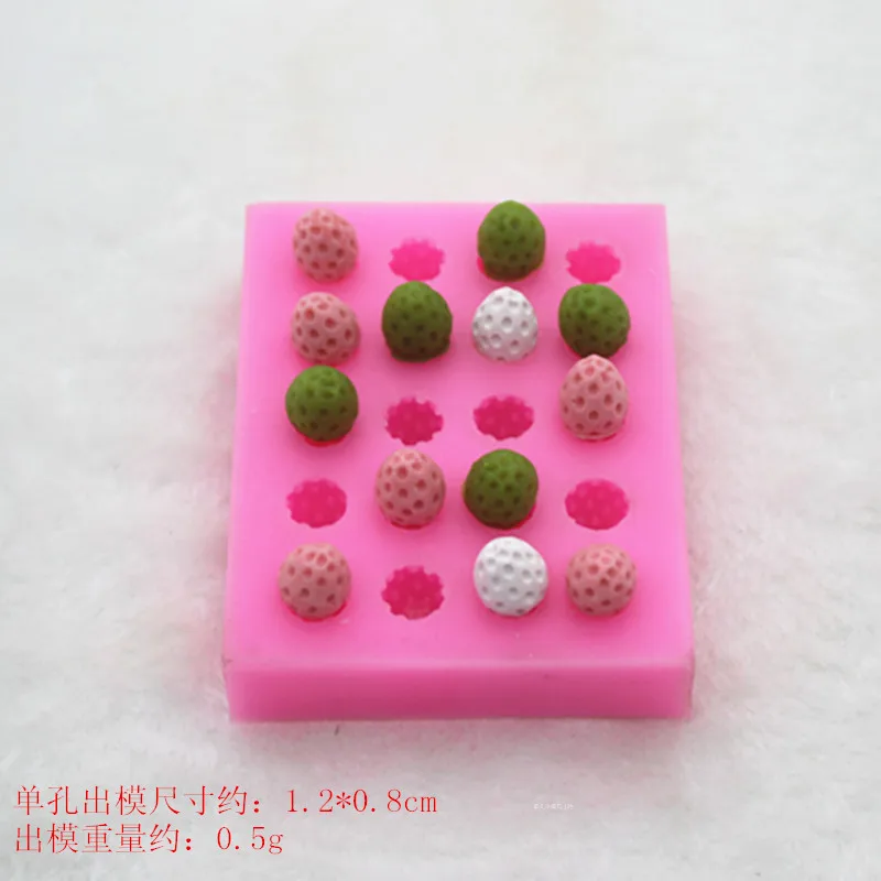 

Porous mini strawberry mold chocolate cake decoration silicone mold