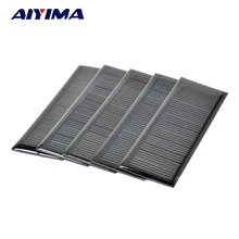 AIYIMA 5Pcs 6V 0.6W Poycrystalline Silicon 0.1A Epoxy Solar Panels for DIY 120*38mm Solar Cells Lamp light Charger