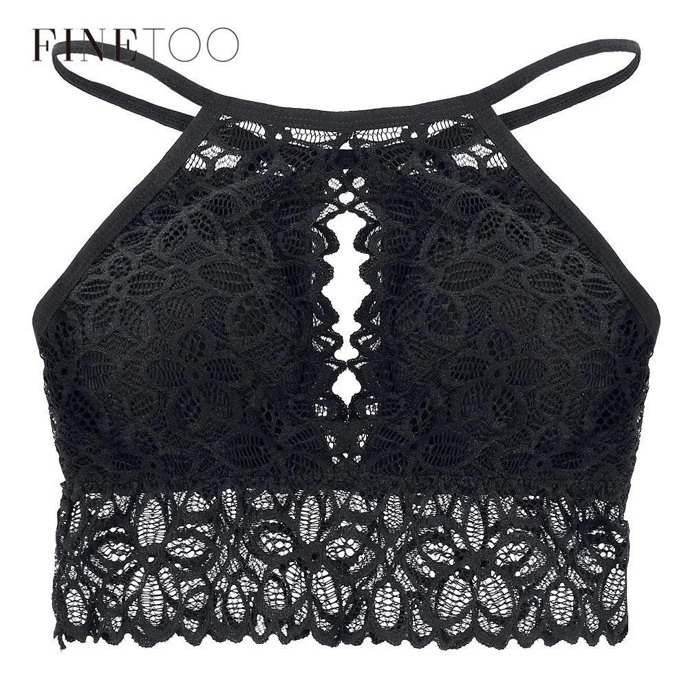 Sexy Women Lace Bralette Wireless Bra Neck Comfortable Full Cup Backless Underwear 2018 Fashion Wire Free Lingerie Brasier Mujer