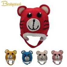 Зимняя вязаная шапочка для малыша с плюшевой подкладкой, детская шапочка для девочек и мальчиков, детская шапочка с рисунком для детей 4-24 месяцев, 1 шт