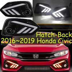 Автомобиль мигает для Civic hatch-back 2016 2017 2018 поворотные желтые светодиодные фары дневного света Civic дневные ходовые огни лампы дневного света