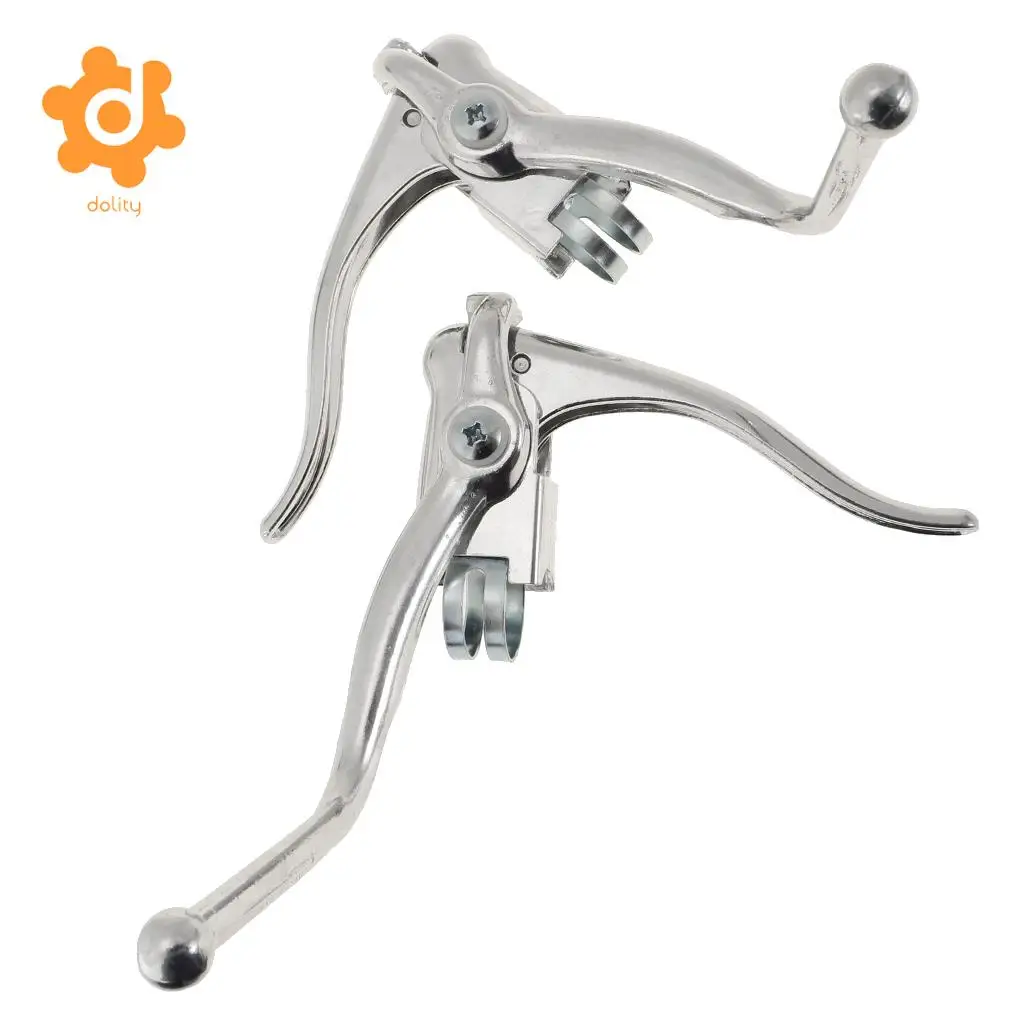 1 Pair Road Bike Racing Bicycle Brake Dual Levers for 22.2mm Handlebar Fixed Gear Bent Drop Bar Cycling Replacement
