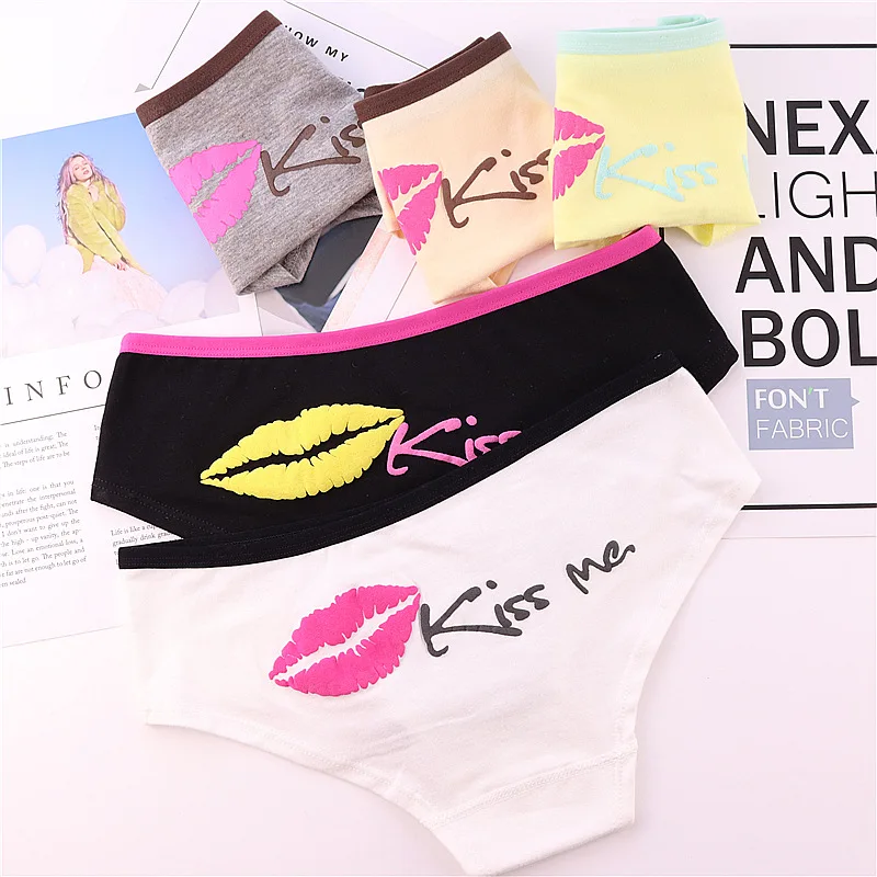 ZQTWT Горячие губы Leter Kiss Me трусики модные трусы милые удобные белье женские
