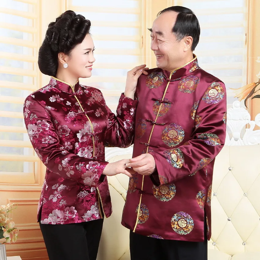 Одежда для пожилых пар костюм Тан мужчин и женщин Китайская традиционная куртка