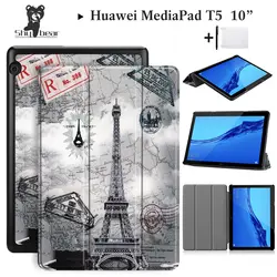 Застенчивый медведь чехол для huawei MediaPad T5 10 ''чехол для huawei T5 10 дюймов AGS2-W09/L09/L03 /W19 раскладной стенд Tablet 10,1 "Чехол