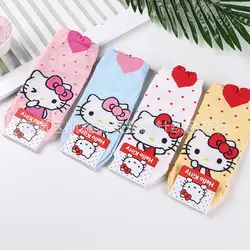 Рисунок «Hello Kitty» мультфильм COS носки повседневные Забавные милые счастливых женщин корейские демисезонные комфорт пот абсорбент