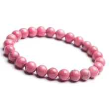 7 мм натуральный красный натуральный Родонит драгоценный камень круглые хрустальные бусины стрейч Подвески Браслеты для женщин