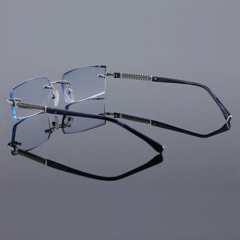 Reven Jate 58130 чистый титан без оправы, со стразами резка мужские очки оправа оптические очки по назначению мужские очки мода