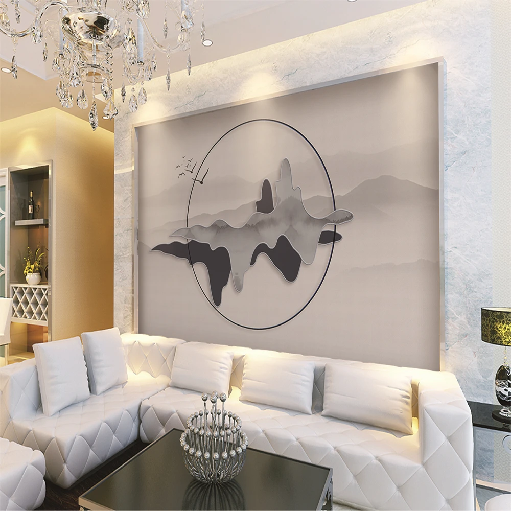 Custom wallpaper new Chinese ink embossed three-dimensional landscape rockery background wall - silk waterproof material Custom wallpaper new Chinese ink embossed three-dimensional landscape rockery background wall - silk waterproof material