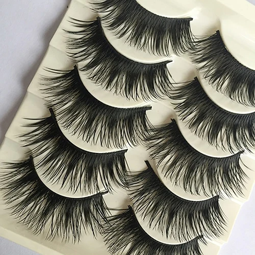 

5 Pairs Beauty Long Thick Eye Lashes False Fake Cross Eyelashes Makeup Tool