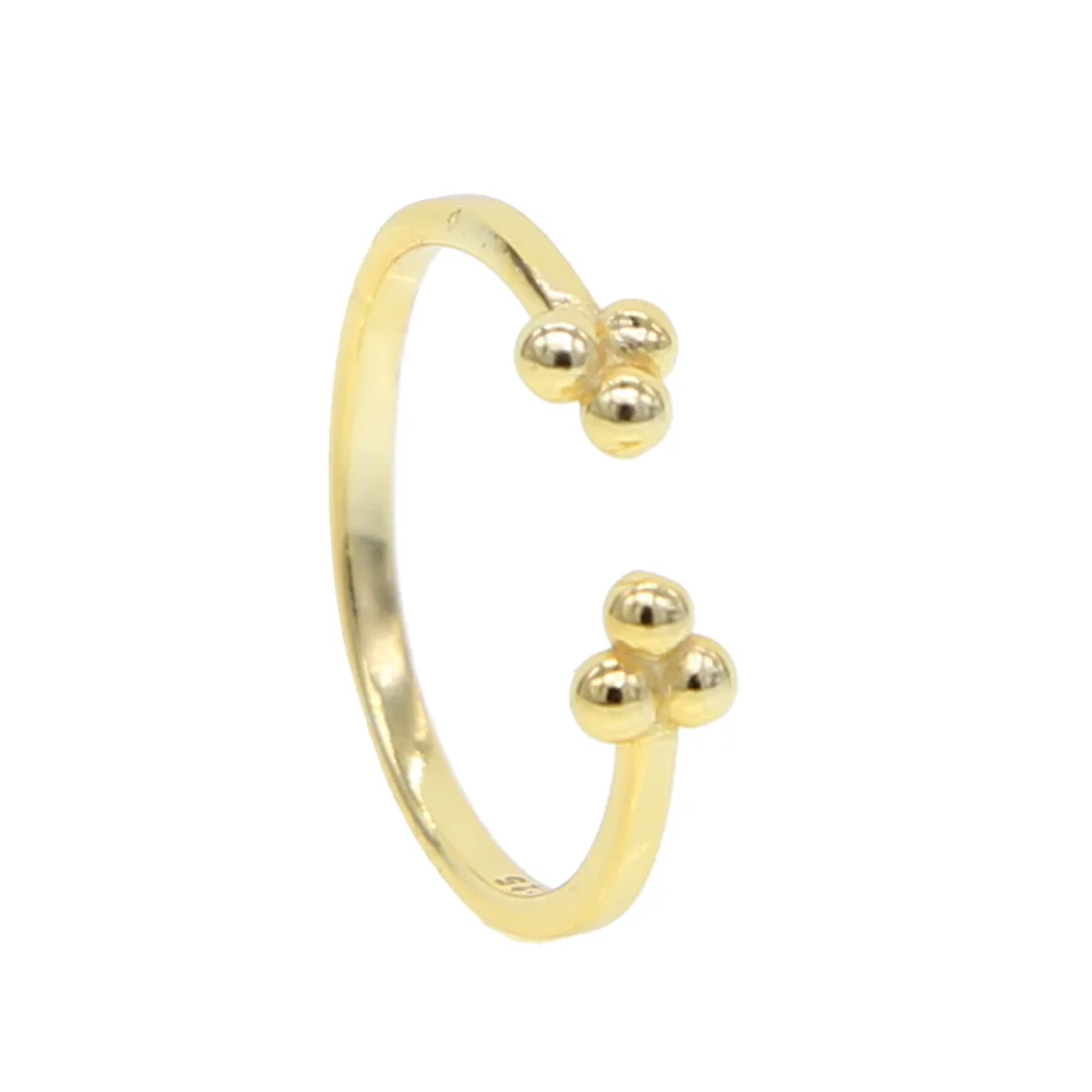 

guaranteee 925 sterling silver Simple jewelry design three tiny dots minimal delicate jewelry open midi girl lady women ringg