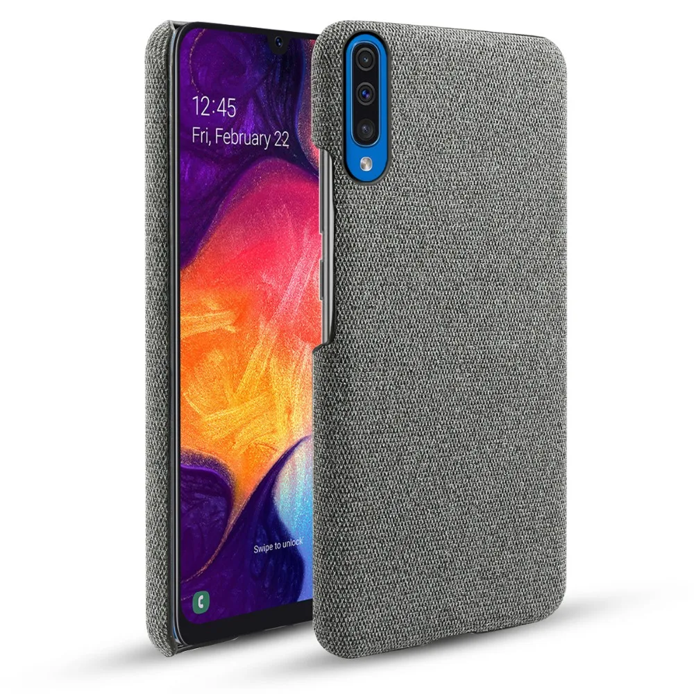 Чехол для Samsung Galaxy A50 A30 A51 A40 A70 A80 S20 тонкий жесткий чехол из тканевой Ткани в стиле