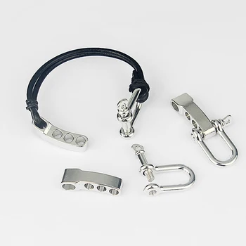 

2Sets Stainless Steel Bow Shackle U Shackle Adjustable Lanyard Survive Parachute Bracelet Clasps Outdoor Anchor Camp Kit