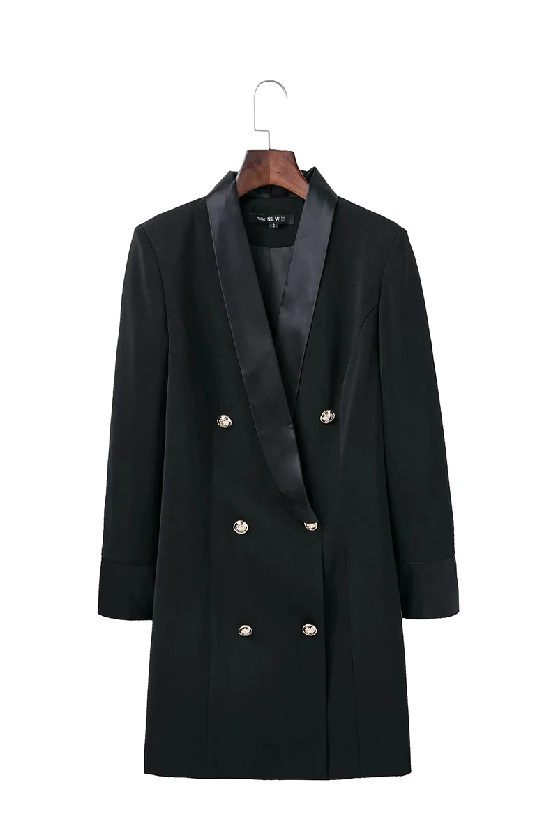 Женский блейзер, куртка, пальто, двойная пуговица, однотонный, формальный, средней длины, стильный женский костюм, длинный рукав, женские куртки, Блейзер, feminino