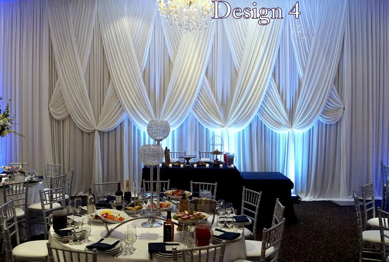 

Luxury Pure White Wedding Backdrop 10ft x 20ft Stage Curtain