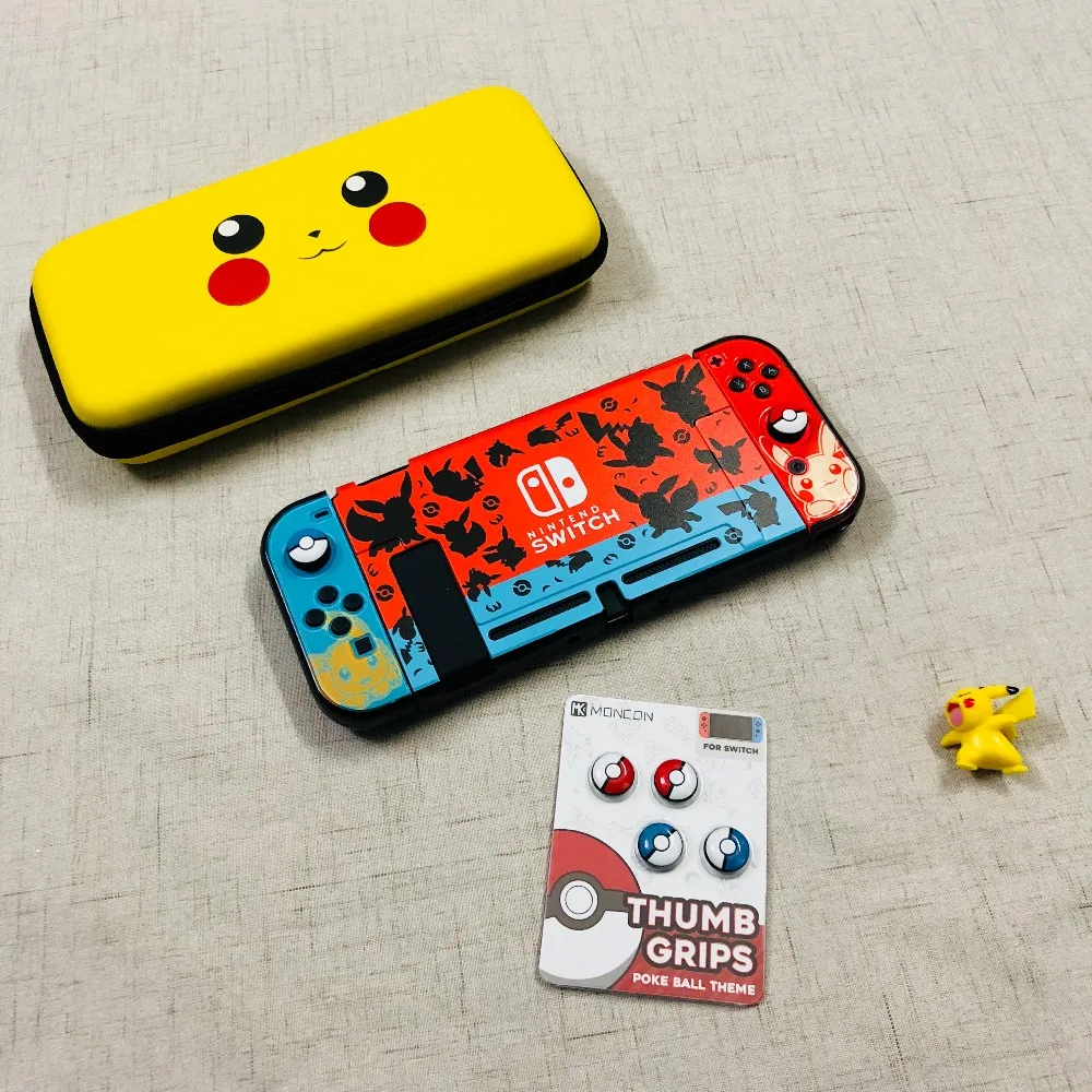 

NS Switch Let's Go Pikachus Hard Carry Bag Joy con Pokeball Thumbsticks Grips Cap for Nintendos Switch Console Shell Case Cover