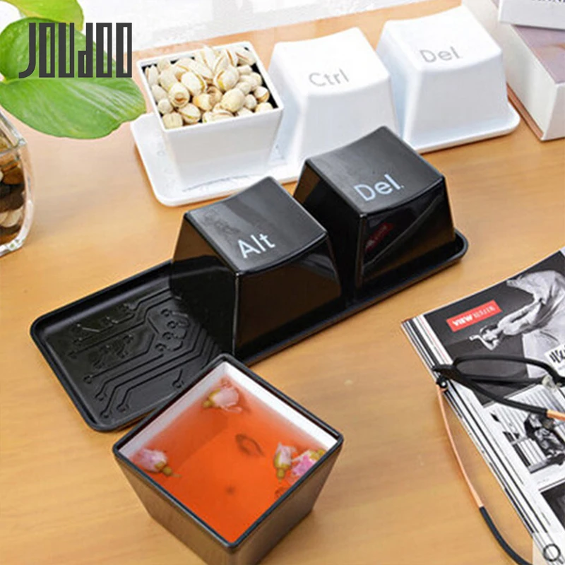 

JOUDOO 3pcs/Set Novelty Creative Simple Keyboard Ctrl ALT DEL Type Tea Coffee Mug Cup Container 35