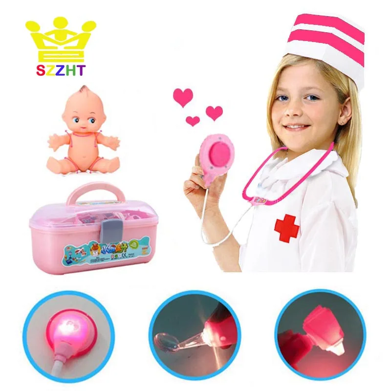 22 PCS Plastic Nurse Doctor Toys Pretend Play Medical Tool Box Kit