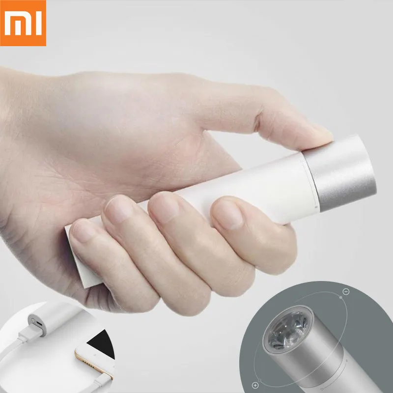Оригинальный внешний аккумулятор Xiaomi портативный фонарик Регулируемая яркость