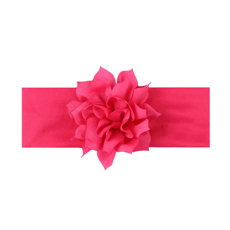 Ободки для девочек большой цветок новорожденных Детская повязка для волос хлопок эластичные ленты для волос Headwrap детские украшения для волос - Цвет: style 1 rose red