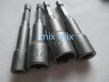 

Fixmee 1/4" 3/8" 5/16" 7/16" Hex Nut Driver Set Socket Adapter Power Magnet Drill Bit